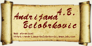Andrijana Belobrković vizit kartica